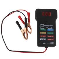 12V/24V Car Battery Voltage & Capacity Tester 12/24V Battery Tester black
