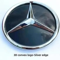 Car Front Grill Logo Light mirror face LED Badge Emblem Luminous Decorative Light For Mercedes Benz W167 GLC GLE CLS 2020-2023 gray