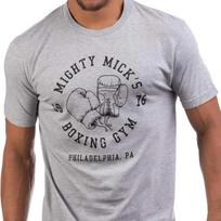 Mighty Mick's Boxing Gym 1976 | Philadelphia Boxer Vintage Style Gloves T-Shirt Ventilate Streetwear Summer Men Cotton Tees Tops XS gray