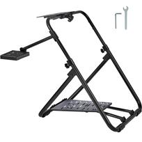 VEVOR sulankstomas lenktyninio vairo stovas, aukščio reguliuojamas universalus pagrindas, suderinamas su Logitech ir Thrustmaster lenktyniniais ratais ir pedalais