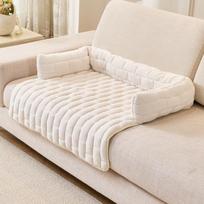 Jaukus pliušinis namelis gyvūnui: Skalbiamas mašinoje, Visų sezonų katės ir šuns lovos sofa 75x75 cm brown