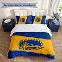 Golden State Warriors 3‑Piece Bedding Set Soft Microfiber Duvet Cover Pillowcases Comfortable Bed Linen for Bedroom Decoration 135cmx200cm white