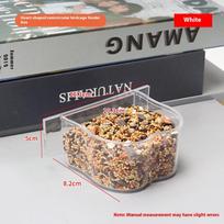 Didelės talpos paukščių lesyklėlė-dėžutė, apsaugota nuo purslų, paukščių maisto dozatorius, patvari papūgų lesinimo dėžutė mažiems ir vidutiniams paukščiams A9 gray