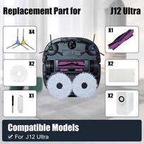 BAAM-For EUREKA J12 Ultra For Midea V12 Main Side Brush Hepa Filter Mop Cloth Dust Bags Replacement Part Accessories gray