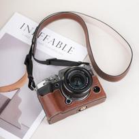 Universali vaizdo kameros dėklas Fujifilm XT30 II XT20 XT5 XS10 XS20 XM5 - Minkštas odinis dangtelis su pasirenkamu dirželiu XT5 Coffee Camera Case with Strap