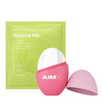 Raminamasis rinkinys: lakštinės veido kaukės „Soothe Me“ (5 vnt.) ir vėsinantis masažuoklis „Cryo Ice Roller“, AIMX