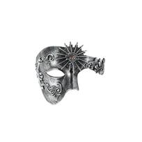 Vintage Venice Half-Face Masquerade Mask Steampunk Halloween Face Cover Roman Sun God Mask  Party Style O gray