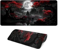 Grey Cherry Blossom Gaming Mouse Pad Antislip Rubber Base Large Computer Desk Mat Stitched Edges Long Xl Anime Mousepad Mats 800x300x3mm