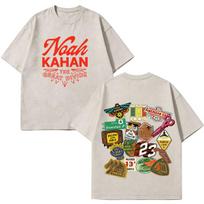 Noah Kahan The Great Divide Tour 2026 Graphics Vintage Washed T-shirt Men Women Fashion T-shirts Loose Cotton Vintage T-shirts 3XL white
