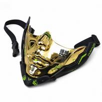 Cyberpunk Half Face Mask With Mechanical Style For Halloween Costume Cosplay Party Gold beige