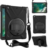 Dėklas, skirtas iPad 2 3 4 5 6 7 8 9th, Heavy Duty Army Smūgiams atsparus vaikų dangtelis, skirtas iPad air iPad pro iPad 4 9.7 ipad min iKickstand rankenos peties dirželio dėklas iPad10.2 7th 8th 9th juoda