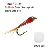6/12/18 vnt./Dėžutės epoksidinis garsiakalbis Midge Nymph Fly Hook Upėtakių žvejybos masalas vabzdys 12Pcs/Style 1