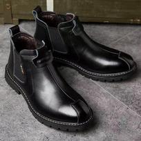 Fashion Boot Zapatos Para Hombres Bota Masculina Botas Para Hombre Botine Men Boot Men Leather Casual Shoe Retro Soft Chelsea Platform 40