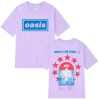 2025 Oasis Band Rock Retro Punk T-shirts Men Women Hip-hop Loose Casual Short Sleeve T-shirts Summer Cotton T-shirt Streetwear 4XL white