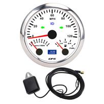 3 viename GPS spidometras, tachometras, degalų lygio matuoklis su posūkių rodikliais 3 3/8 colio 120 MPH 8000 aps./min. 7 spalvos apšvietimas kemperiui White Dial Silver Bezel