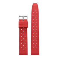 20mm 22mm Tropical Silicone Watch Band Quick Release Soft Strap for Oris for Seiko for Citizen Rubber Tropic Smart Watch Straps 20mm&Silver Buckle red