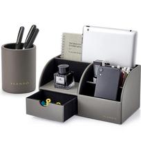 Vlando Desk Desktop Pen Remote Control Small Item Storage with Pen Holder Organizer, Storage, Holder, Rack, (Gray) black