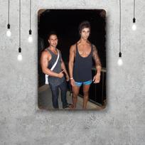 Zyzz Retro Vintažinis skardinis ženklas Plakatas Dekoratyvinė plokštelė Metalinė plokštė Sienų dekoras 20x30cm（7.8x11.8inch） gray