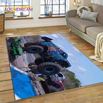 Monster Truck Monster Jam Animacinis Kilimas Kilimas Svetainei Miegamajam Namų Dekoras,Neslystanti Grindų Kilimėlis Sofa Durų Kilimėlis 40x60cm( 15x23in ) gray