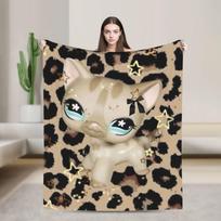 Littlest Pet Shop  Antklodės Super Šilta Spausdinta Pliaušinė Antklodė Berniukui Mergaitei Sofai Kėdei Lovai Flanelinė Paklodė Lovos Užvalkalas 75x90cm black