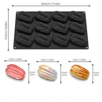 Reusable Silicone Chocolate Mold Food Grade for Pecan Nuts with Eye-catching Mousse Cake Design for Everyday Baking A4 black