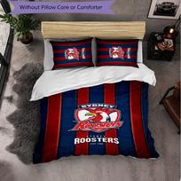 Sydney Roosters Pattern Microfiber 3Pcs Bedding Set Decor Duvet Cover Set For Bedroom Home Use 140cm*200cm