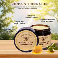 Natural Beef Tallow & Honey Balm Cream | Ultra-Nourishing Moisturizer with Grass-Fed Beef Tallow & Honey | Deep Hydration for Face, Body & Hands | black