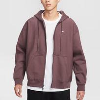 Nike Solo Swoosh Men's Full-Zip Fleece Hoodie HV1085-502 S gray
