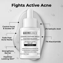 Biomlogy Anti Acne Face Serum 22% Actives with 2% Salicylic Acid, 7% Niacinamide, 2% Ceramide, Prebiotic for Oily & Acne Prone Skin | Controls Exc white