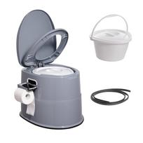 VEVOR Nešiojamasis tualetas stovyklavimui, Porta Potty su 1,3 gal. nuimamu vidiniu kibiru ir nuimamu popieriaus laikikliu, Komoda su dvigubais dangčiais 50 x 46.7 x 40 cm