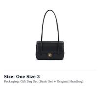 CHANEL 26P Tekstūruotas blizgus veršio oda ir aukso metalas Pečių krepšys Mažas Moteriškas Juodas AS6130-B23483-94305 One Size 3 black