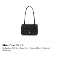 CHANEL 26P Tekstūruotas blizgus veršio oda ir aukso metalas Pečių krepšys Mažas Moteriškas Juodas AS6130-B23483-94305 One Size 4 black