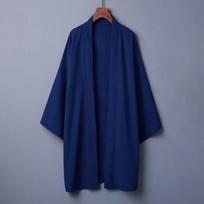 Vyriškas ilgas vienspalvis japoniškas kimono pončas vasarai kasdienis laisvas moteriškas yukata haori paplūdimio juodas hiyoshi marškinių švarkas XS karališkos mėlynos spalvos