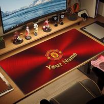 Manchester United F Custom Name Large Size Mouse Pad Large Gaming Table Cushion Non-slip Laptop Tablet Big Mousepad XXL Mat Mini PC Playmat With Lock 30cmx80cm(11.8x31.5inch)