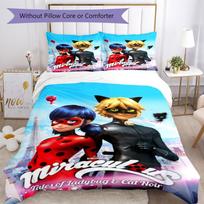 3pcs Miraculous Bedding Set Duvet Cover Closure Includes 1 Duvet Cover & 2 Pillowcases, Soft and Comfortable for All Seasons. 180cmx210cm