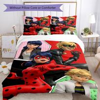 3pcs Miraculous Bedding Set Duvet Cover Closure Includes 1 Duvet Cover & 2 Pillowcases, Soft and Comfortable for All Seasons. 180cmx210cm