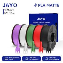 JAYO 5Rolls 3D PLA Matte 3D Printer Filament 1.75mm+/-0.02mm 100% No Bubble Non-toxic 3D Printing Materials for 3D Printer& Pen
