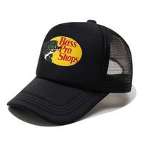 Madingos žuvų Trucker kepurės vyrams Juokingi žvejybos rašto beisbolo kepurės Unisex Vėsios vasarinės tinklinės kepurės juoda