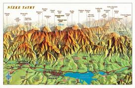 Mala Fatra. Panoramic Map with 3D Effect. Postcard