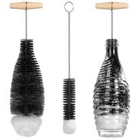 Soda Stream Bottle Brush with Beechwood Handle Glassware Jars Cleaner Kitchen Cleaning Tool Drink Wineglass Cup Cleaning Brush as show black