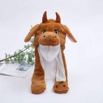 Minkštas pliušinis gyvūno kepurė su judančiomis ausimis Vaikams Žiemos dovana Vaikams ir paaugliams BrownCow brown