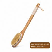 Hanging Rope Bath Body Brush Boar Bristle Body Scrub Brush Back Exfoliating Brush  Daily Body Care 43*7.5cm beige