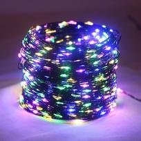 10M/50M/200M LED žalios vielos styginių lemputės Kalėdų pasakų lemputės girlianda su nuotoliniu lauko kalėdinės eglutės dekoro šviestuvu Naujųjų metų vakarėliui namų terasoje 20M 200LED įvairiaspalvis