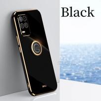 Prabangus paauksuoto rėmelio telefono dėklas, skirtas Oppo Realme 8 Pro 4g Realme8 8pro, minkštas silikoninis TPU galinis dangtelis realme 8 4g black