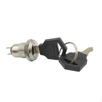 Key Switch for Security Engine Power Motor Easy to Use with 2 Keys Metal Securely Locking black