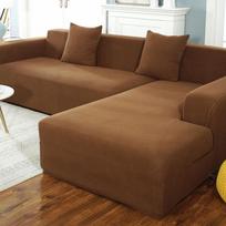 Corn Velvet Thickened Elastic Sofa Cover Non-Slip All Wrapped Four Seasons Universal Fit for Leather Sofas 90*140 brown