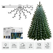 LED girlianda su žiedu, 16 × 3 m, 480 LED, šaltai balta