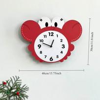 New Crab Swing Cartoon Wall Clock, Living Room Swing Creative Home Simple Bedroom Silent Wall-mounted Clock red
