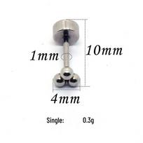 Simplistic Cross Screw Ear Cuff Stud Earring in Stainless Steel - Unisex, Small, Exquisite Design gray