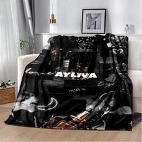 3D Ayliva Lieb Pop Dainininkė Minkštas Flanelinis Antklodė Lovai Miegamajam Sofai Iškylai, Mesti Antklodė Užkloti Lauke Laisvalaikiui Dovana Vaikams 75cmx90cm gray
